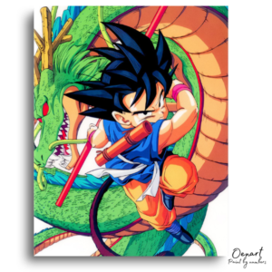Boy and Green Dragon - Paint by Numbers Kit