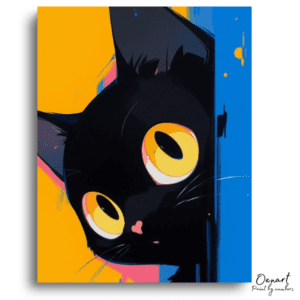 Bright-Eyed Black Cat Art - Paint by Numbers Kit