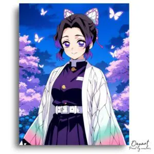 Butterfly Girl Amidst Cherry Blossoms - Paint by Numbers Kit
