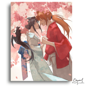 Cherry Blossom Kimono Embrace - Paint by Numbers Kit