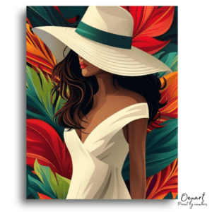 Chic Woman Tropical Flora - Paint by Numbers Kit