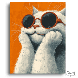 Chilling White Cat - Paint by Numbers Kit