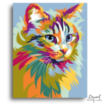 Colorful Feline Pop Art - Paint by Numbers Kit