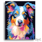 Colorful Pop Art Dog Portrait - Paint by Numbers Kit