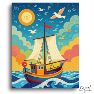 Colorful Sailboat Adventure - Paint by Numbers Kit