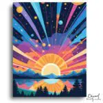 Cosmic Sunrise Lakeview - Paint by Numbers Kit
