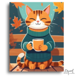 Cozy Autumn Cat Break - Paint by Numbers Kit