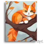 Cozy Autumn Cat Perch - Paint by Numbers Kit