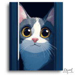 Curious Cat Peeking Out - Paint by Numbers Kit