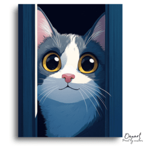 Curious Cat Peeking Out - Paint by Numbers Kit