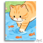 Curious Kitty's Fishing Fun - Paint by Numbers Kit