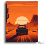 Desert Highway Sunset Drive - Paint by Numbers Kit