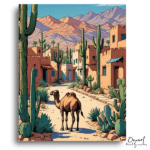 Desert Oasis Camel Journey - Paint by Numbers Kit