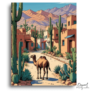 Desert Oasis Camel Journey - Paint by Numbers Kit