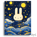 Dreamy Bunny Starry Night - Paint by Numbers Kit