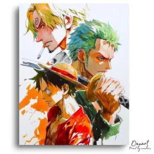 Dynamic Trio with Weapons - Paint by Numbers Kit