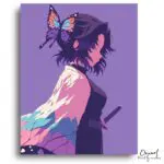 Elegant Swordswoman with Butterfly - Paint by Numbers Kit