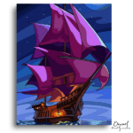 Enchanted Ship Under Stars - Paint by Numbers Kit