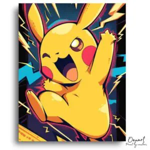 Energetic Yellow Creature Lightning Burst - Paint by Numbers Kit