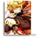 Fierce Blonde Swordsman's Battle - Paint by Numbers Kit