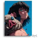 Fierce Fighter with Boar Mask - Paint by Numbers Kit