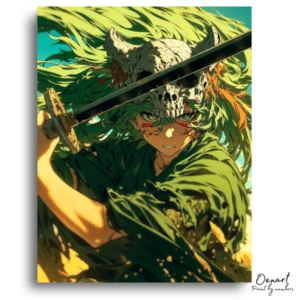 Fierce Green-Haired Swordfighter - Paint by Numbers Kit