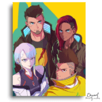 Glowing Cybernetic Group Portrait - Paint by Numbers Kit