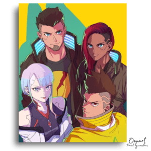 Glowing Cybernetic Group Portrait - Paint by Numbers Kit