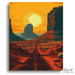 Golden Desert Horizon Drive - Paint by Numbers Kit