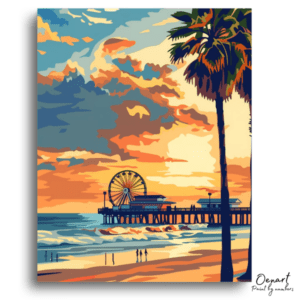 Golden Hour Beach Pier View - Paint by Numbers Kit