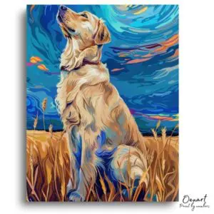 Golden Retriever's Dreamy Sky - Paint by Numbers Kit