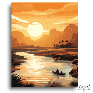 Golden Sunset River Journey - Paint by Numbers Kit