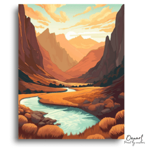 Golden Valley River Sunset - Paint by Numbers Kit