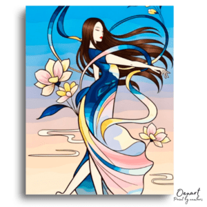 Graceful Dancer with Flowers - Paint by Numbers Kit