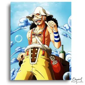 Happy Goggled Man Pointing - Paint by Numbers Kit