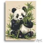 Happy Panda's Bamboo Feast - Paint by Numbers Kit