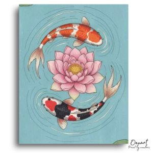 Harmonious Koi & Lotus Journey - Paint by Numbers Kit