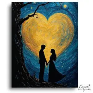 Heartfelt Night Sky Love - Paint by Numbers Kit