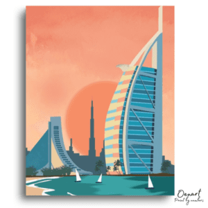 Iconic Dubai Sunset Skyline - Paint by Numbers Kit