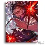Intense Fighter Red Energy Burst - Paint by Numbers Kit