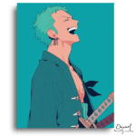 Joyful Green-Haired Swordsman - Paint by Numbers Kit