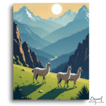 Llamas in Mountain Valley - Paint by Numbers Kit