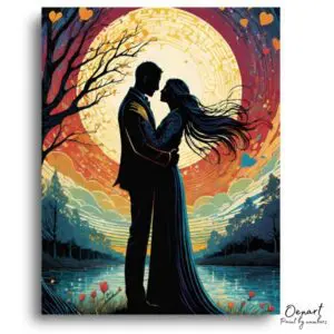 Lovers Under the Moon - Paint by Numbers Kit