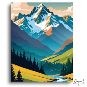 Majestic Alpine Valley River - Paint by Numbers Kit