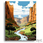 Majestic Canyon River Flow - Paint by Numbers Kit