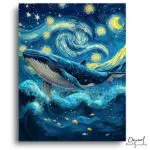 Majestic Whale Under Starry Sky - Paint by Numbers Kit