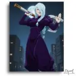 Moonlit Axe-Wielding Woman - Paint by Numbers Kit