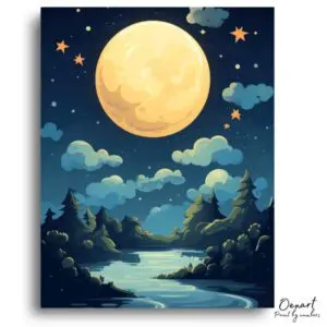 Moonlit Lakeside Dream - Paint by Numbers Kit