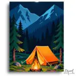 Moonlit Mountain Camping Adventure - Paint by Numbers Kit