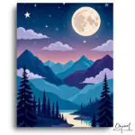 Moonlit Mountain Escape - Paint by Numbers Kit